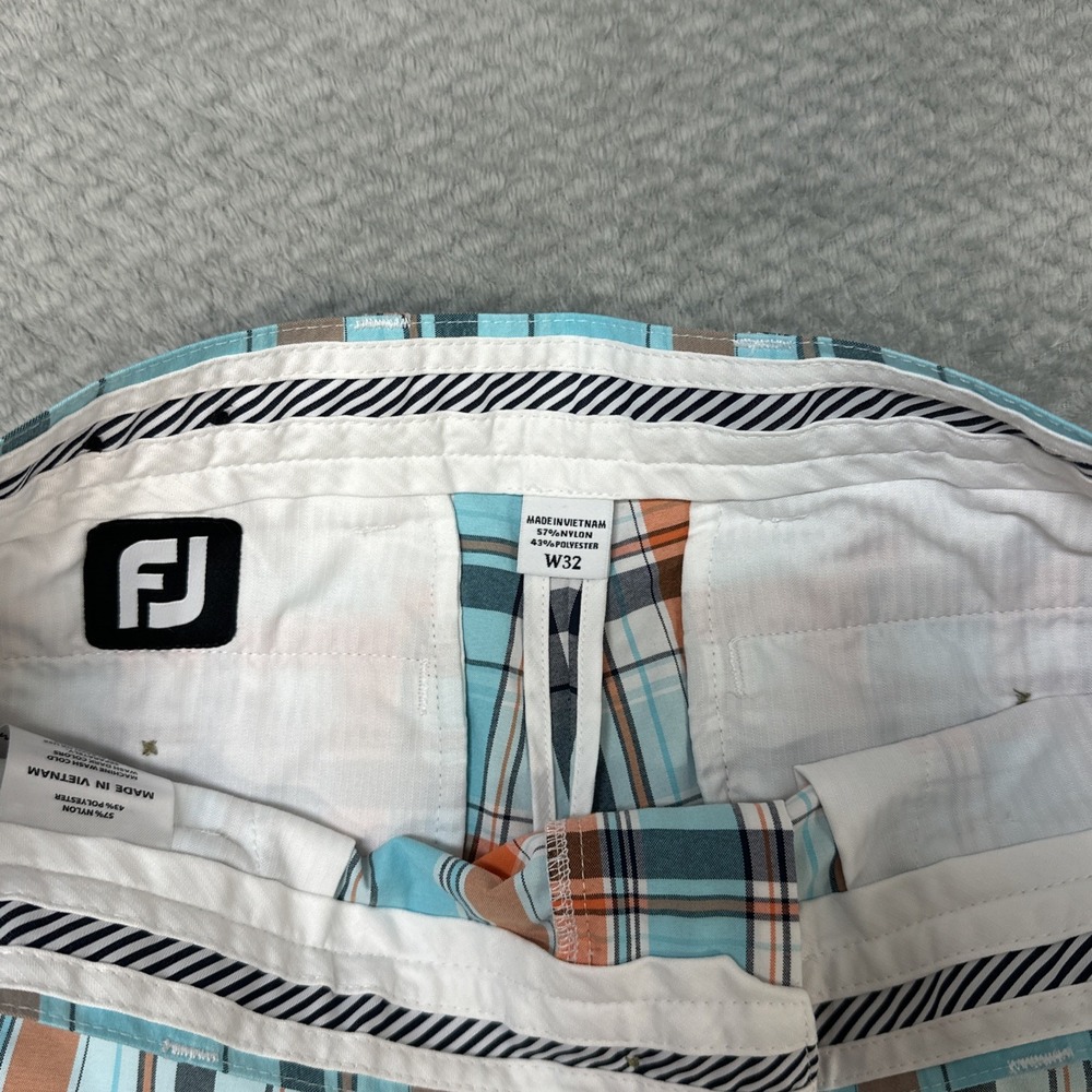 FootJoy Shorts Mens 32 FJ Madras Plaid Golf Chino Performance Preppy Colorful - Picture 4 of 9